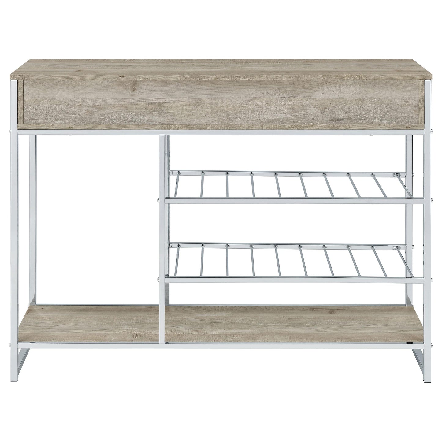 Coaster Furniture Melrose 182275 2-Drawer Home Bar Storage with Wine Rack - Grey IMAGE 7