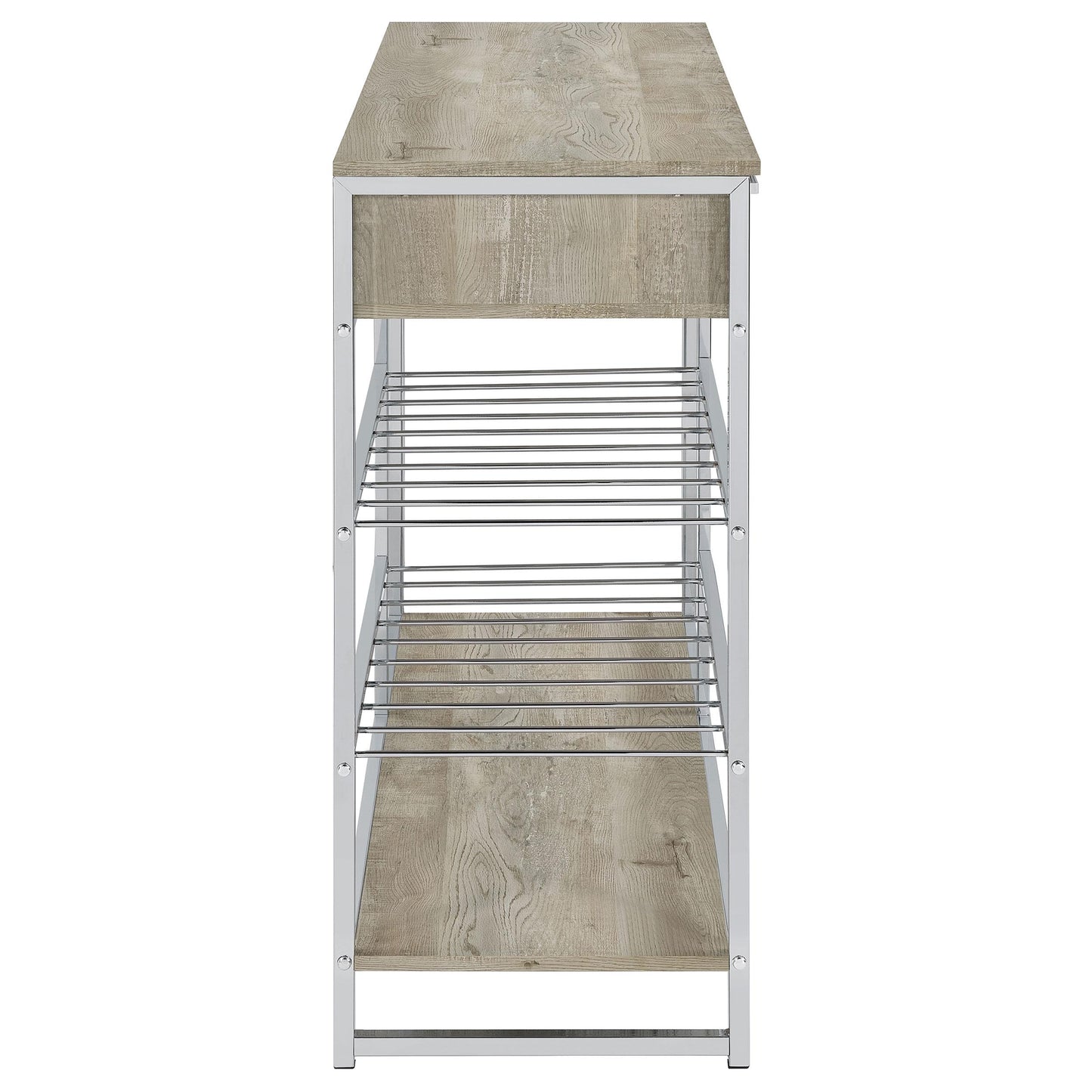 Coaster Furniture Melrose 182275 2-Drawer Home Bar Storage with Wine Rack - Grey IMAGE 8
