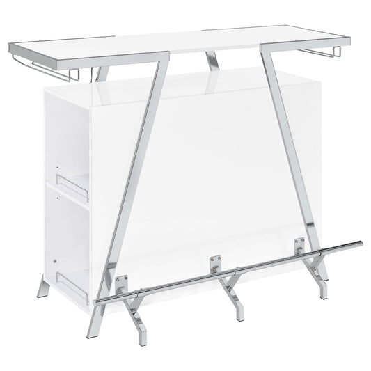 Coaster Furniture Araceli 182355 Freestanding LED Home Bar Cabinet - White High Gloss IMAGE 1