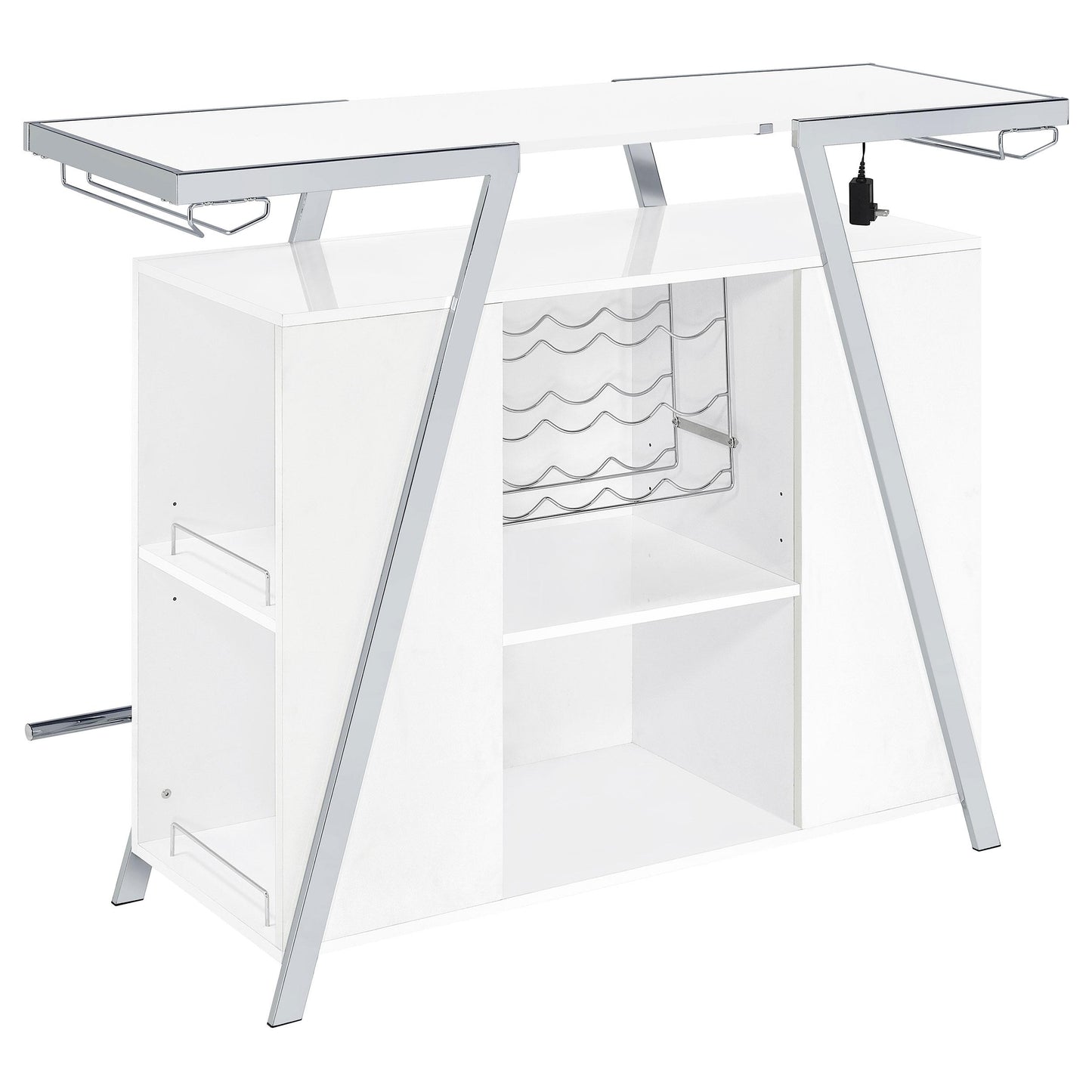 Coaster Furniture Araceli 182355 Freestanding LED Home Bar Cabinet - White High Gloss IMAGE 13