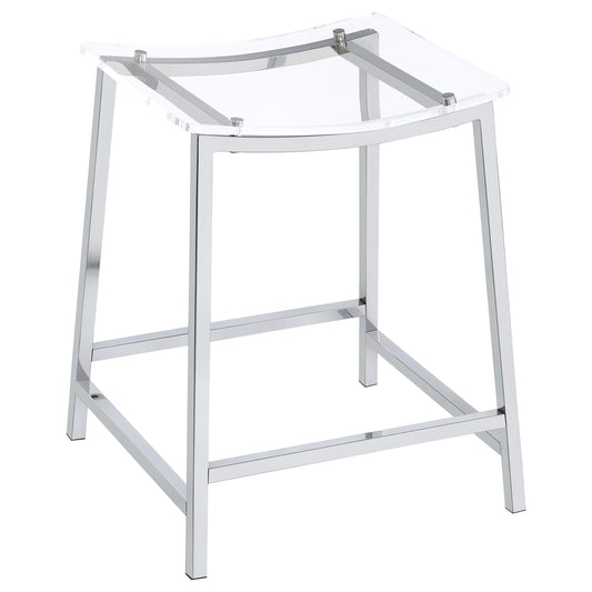 Coaster Furniture Jovani 182358 Acrylic Backless Counter Stool - Chrome IMAGE 1