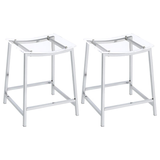 Coaster Furniture Jovani 182358 Acrylic Backless Counter Stool - Chrome IMAGE 1