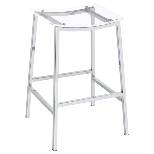 Coaster Furniture Jovani 182359 Acrylic Backless Bar Stool - Chrome IMAGE 1