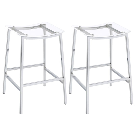 Coaster Furniture Jovani 182359 Acrylic Backless Bar Stool - Chrome IMAGE 1