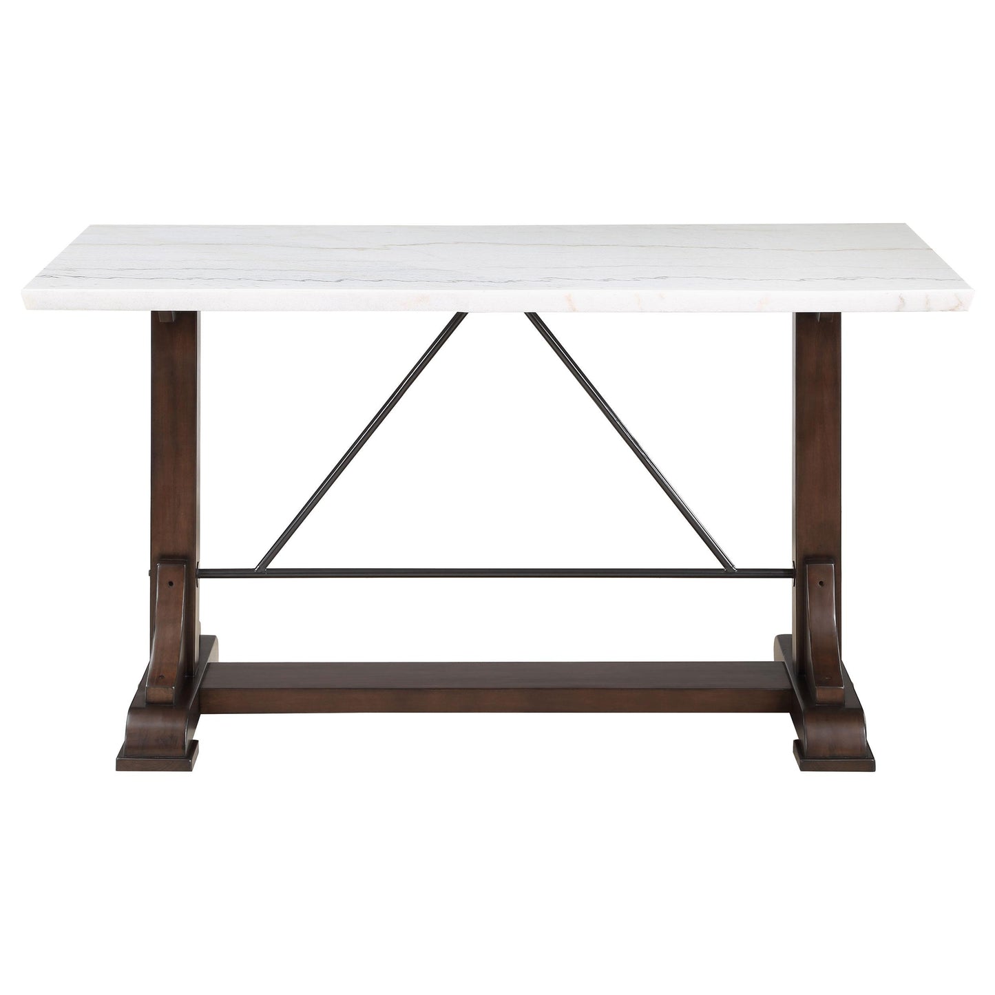 Coaster Furniture Aldrich 182438 66-inch Marble Top Counter Height Dining Table - White IMAGE 3