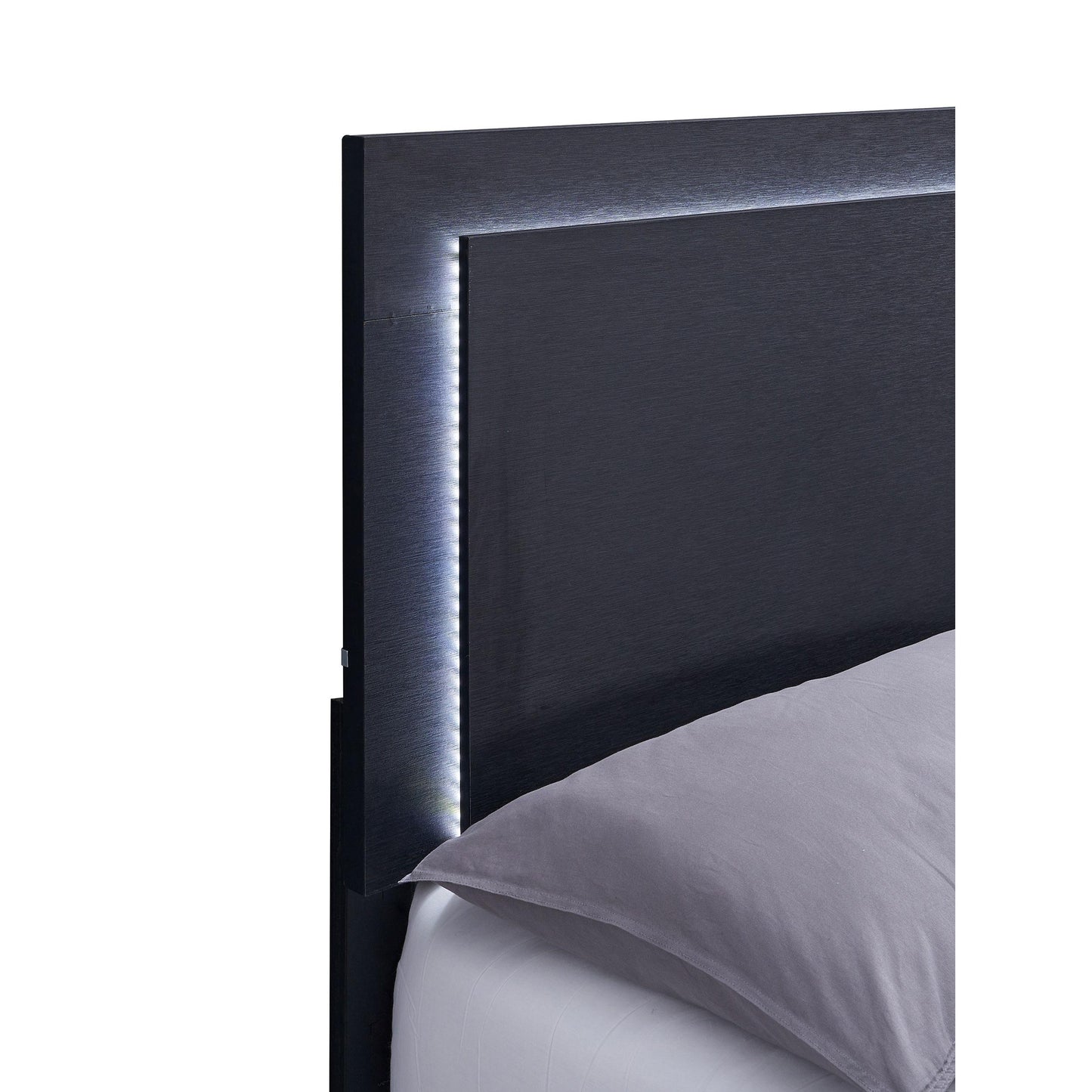 Coaster Furniture Marceline 222831Q Wood Queen LED Panel Bed - Black IMAGE 6