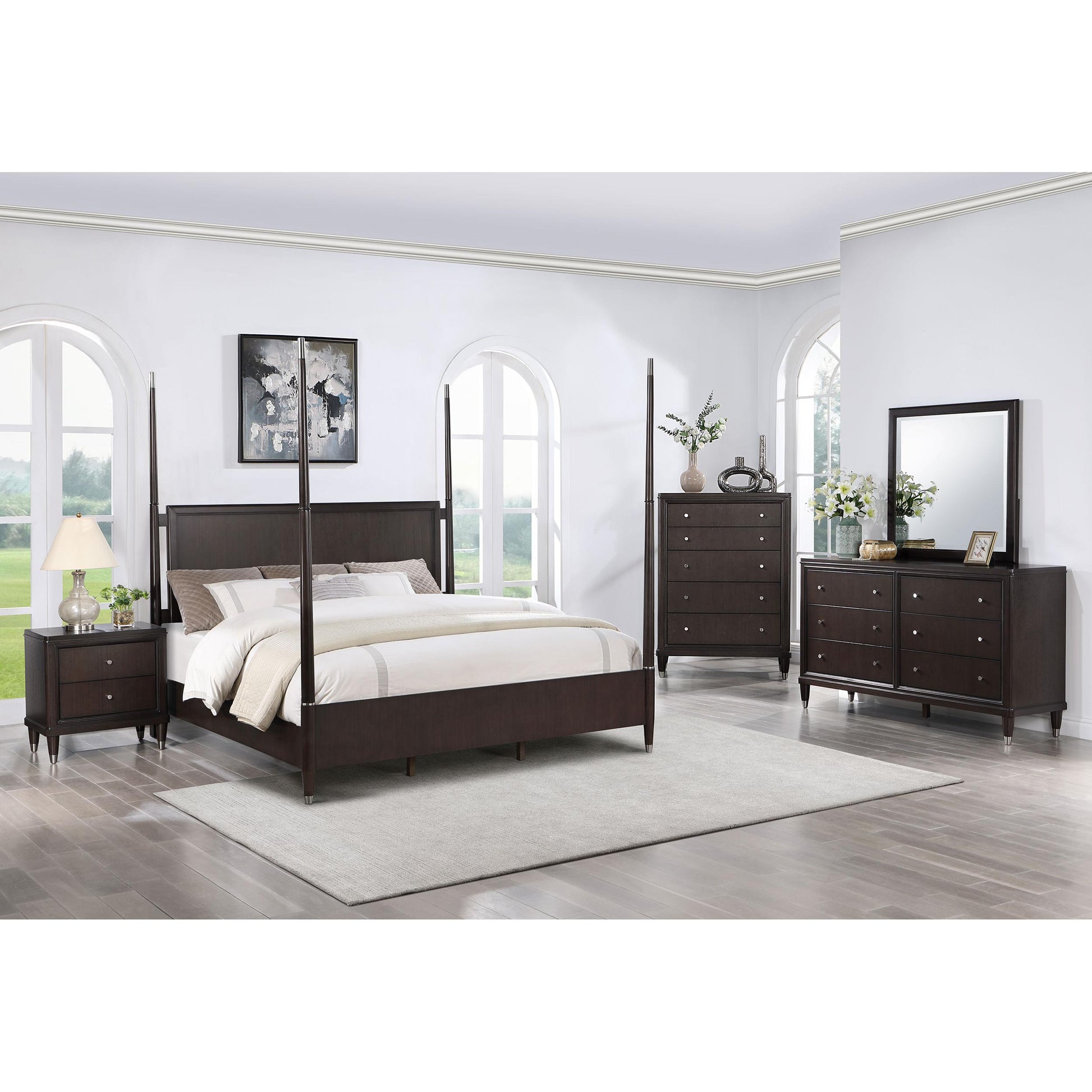 Coaster Furniture Emberlyn 223061Q Wood Queen Poster Bed - Brown IMAGE 9