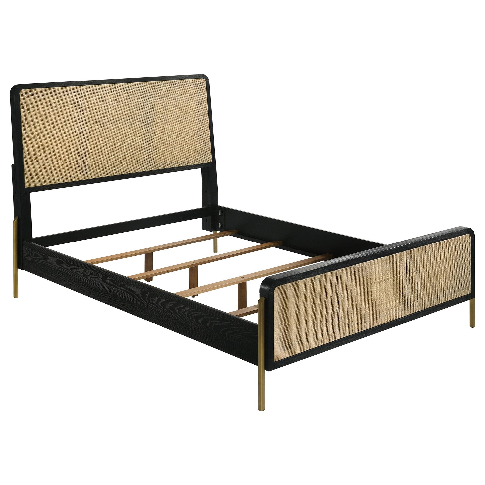 Coaster Furniture Arini 224330KE Rattan Eastern King Panel Bed - Black and Natural IMAGE 1