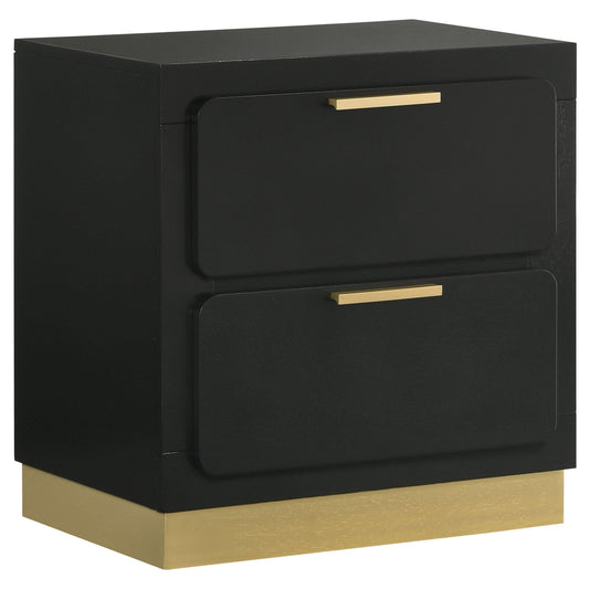 Coaster Furniture Caraway 224782 2-Drawer Nightstand - Black IMAGE 1