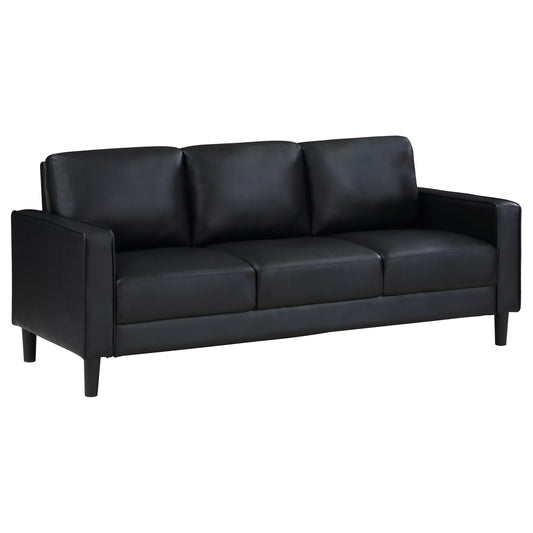 Coaster Furniture Ruth 508361 Upholstered Track Arm Sofa - Black IMAGE 1