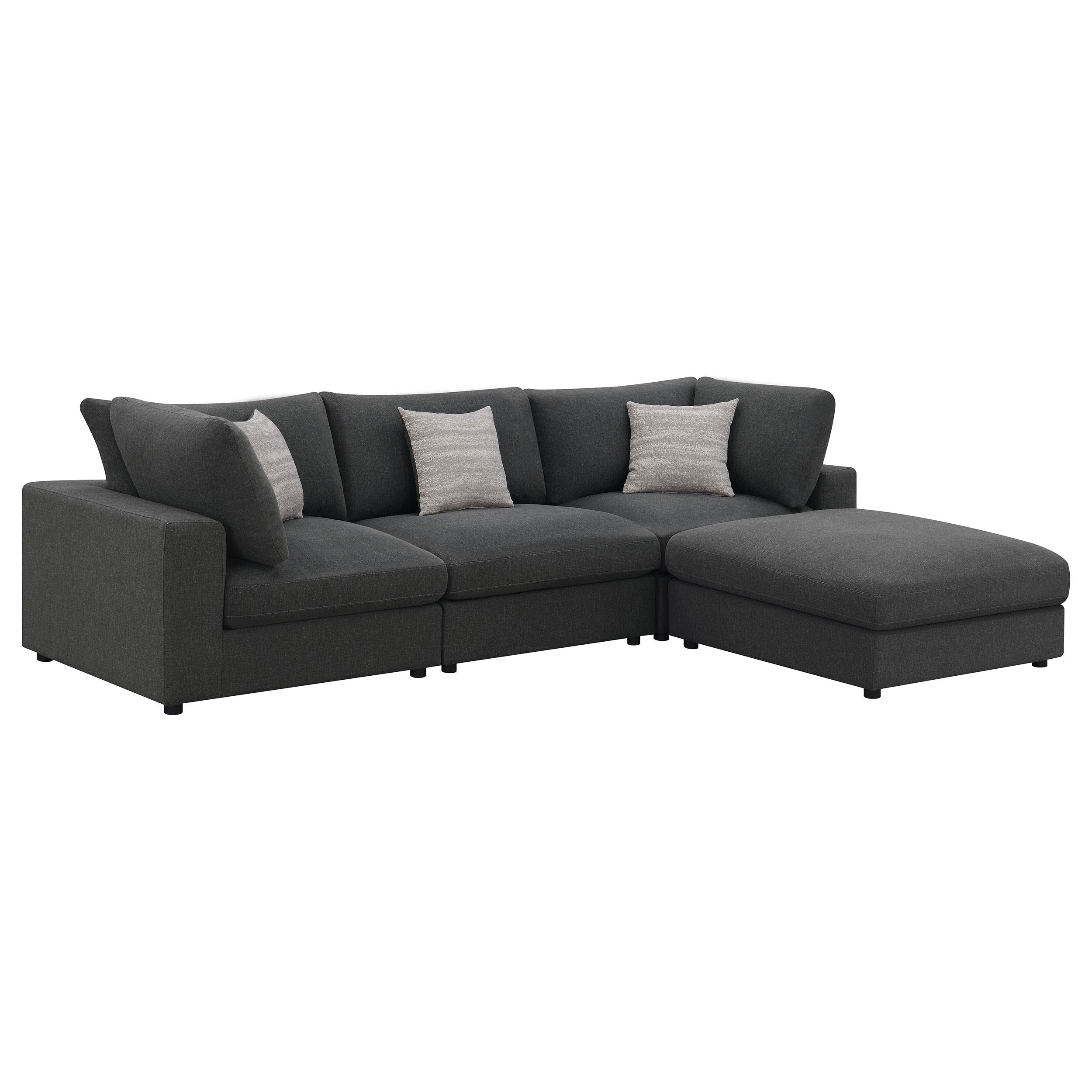 Coaster Furniture Serene 551324-SETB 4 pc Upholstered Modular Sectional - Charcoal IMAGE 1