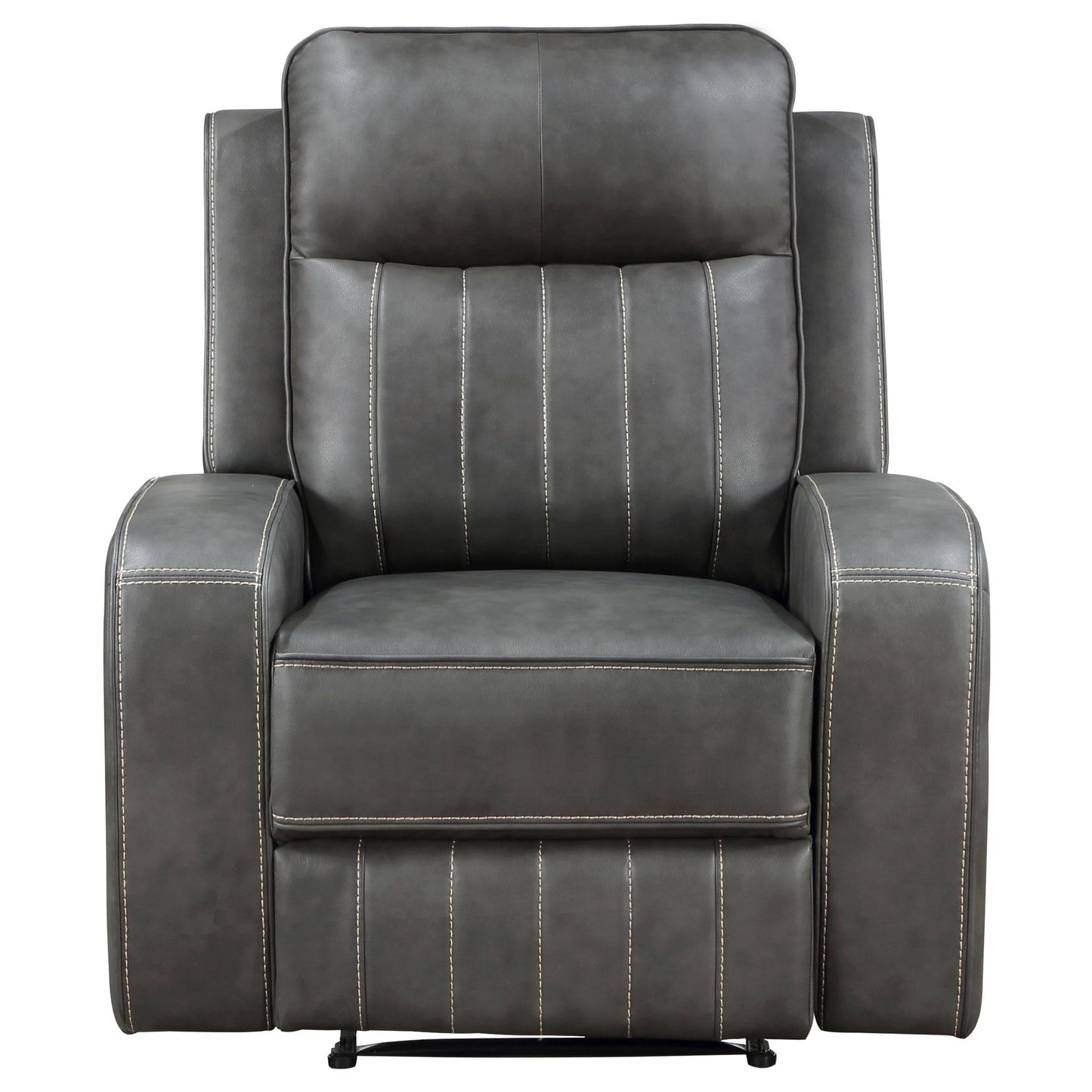 Coaster Furniture Raelynn 603193 Upholstered Track Arm Recliner - Grey IMAGE 5