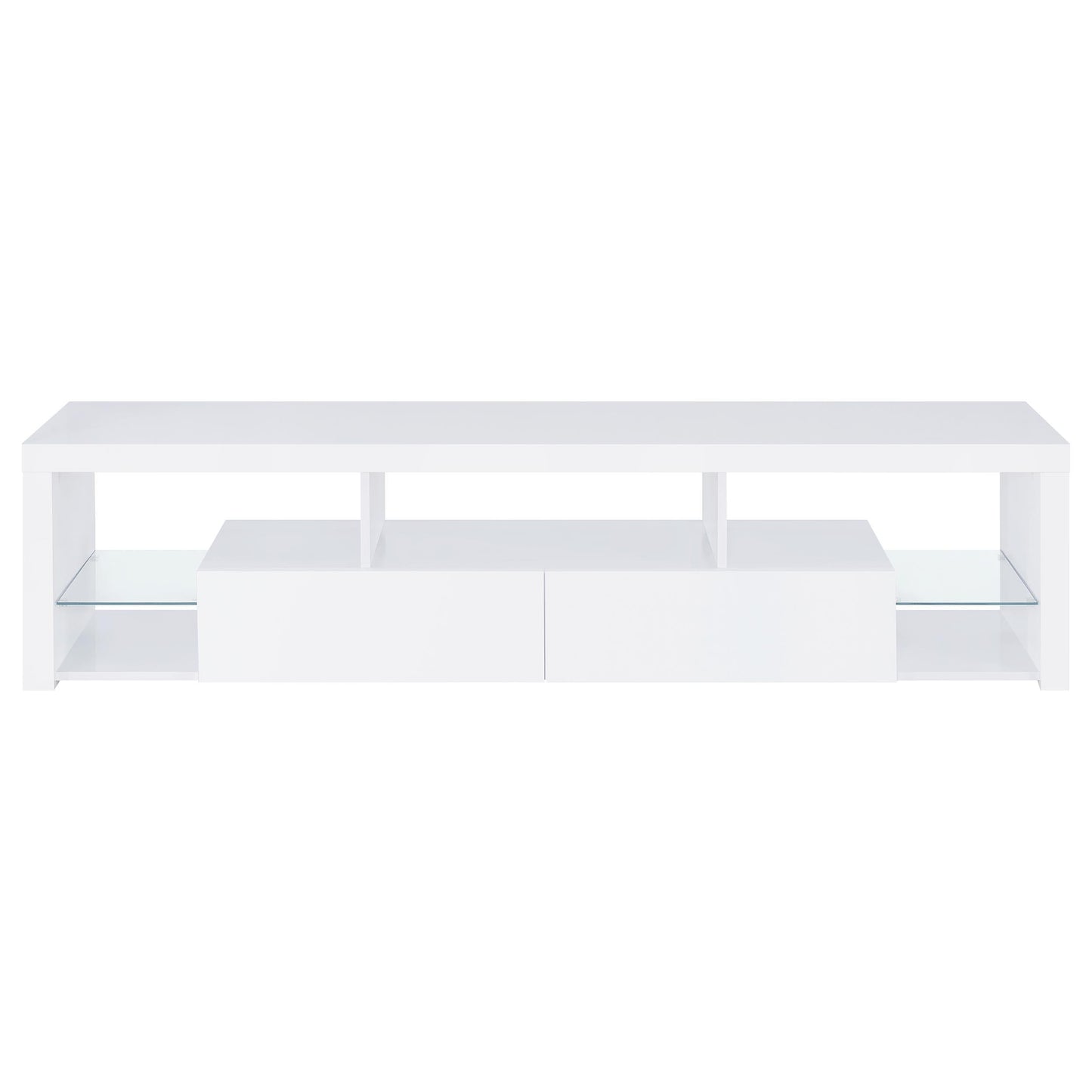 Coaster Furniture Jude 704251-SET 3-Piece Entertainment Center with 71" TV Stand - White High Gloss IMAGE 4