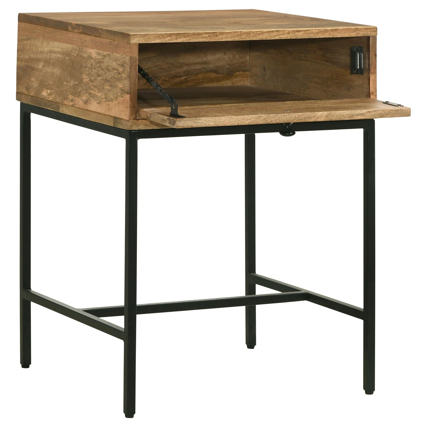 Coaster Furniture Stephie 704697 Rectangular Side End Table with Storage - Honey Brown IMAGE 4