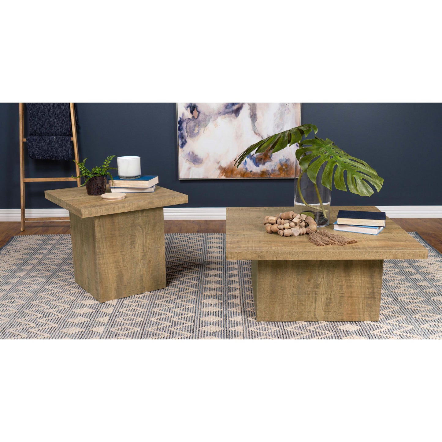 Coaster Furniture Devar 708067 Square Engineered Wood End Table - Mango Brown IMAGE 5