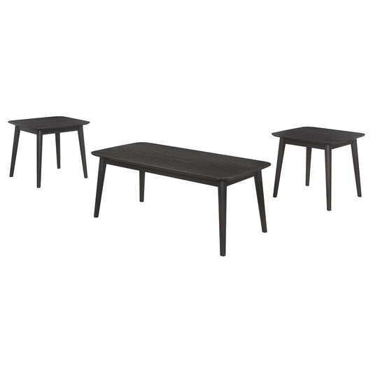 Coaster Furniture Radley 708490 3-piece Rectangular Coffee Table Set - Black IMAGE 1