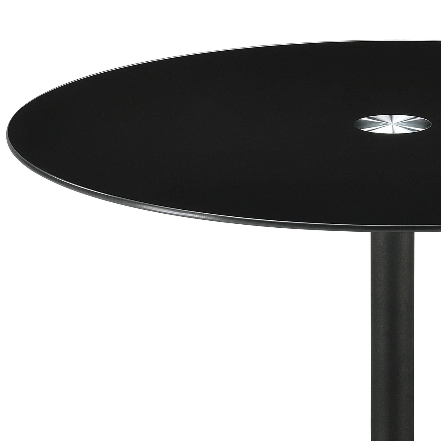 Coaster Furniture Ganso 709688 Round Metal Coffee Table With Tempered Glass Top - Black IMAGE 4