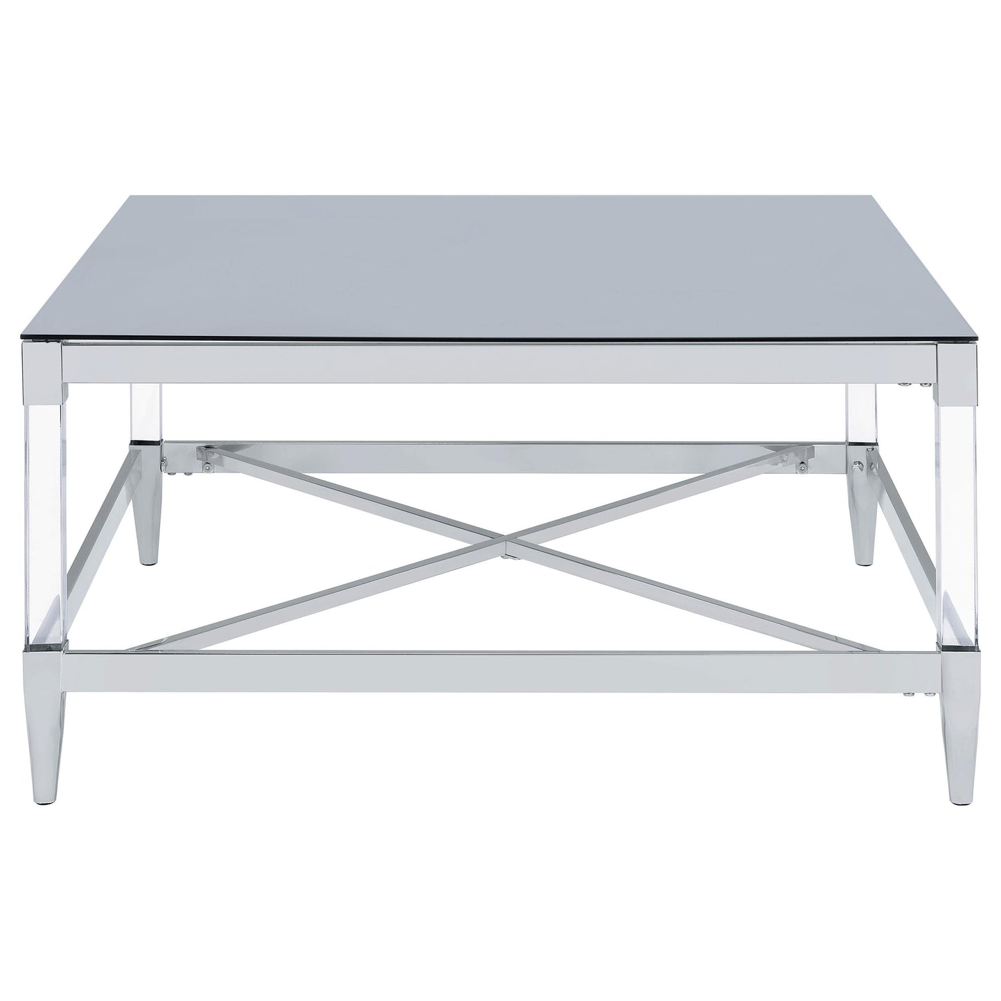 Coaster Furniture Lindley 709728 Square Tempered Mirror Acrylic Coffee Table - Chrome IMAGE 5
