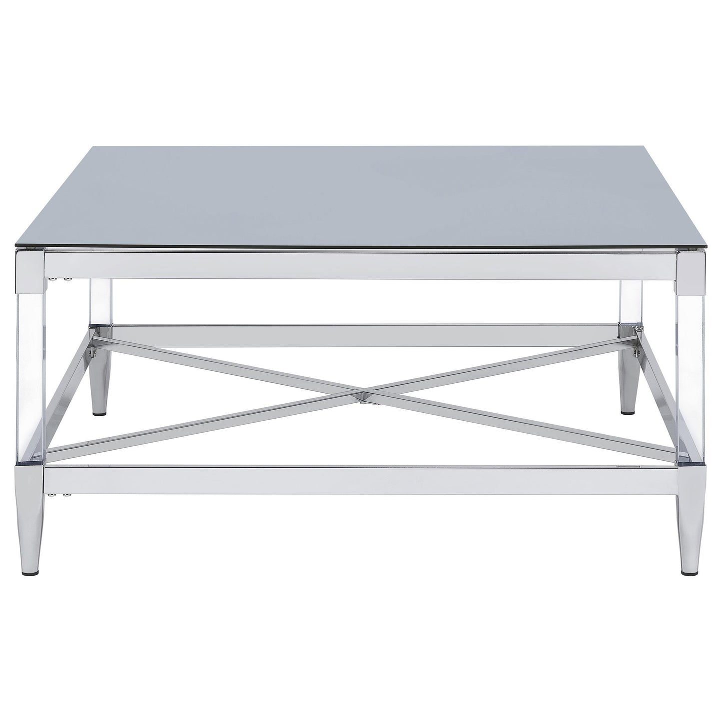 Coaster Furniture Lindley 709728 Square Tempered Mirror Acrylic Coffee Table - Chrome IMAGE 6