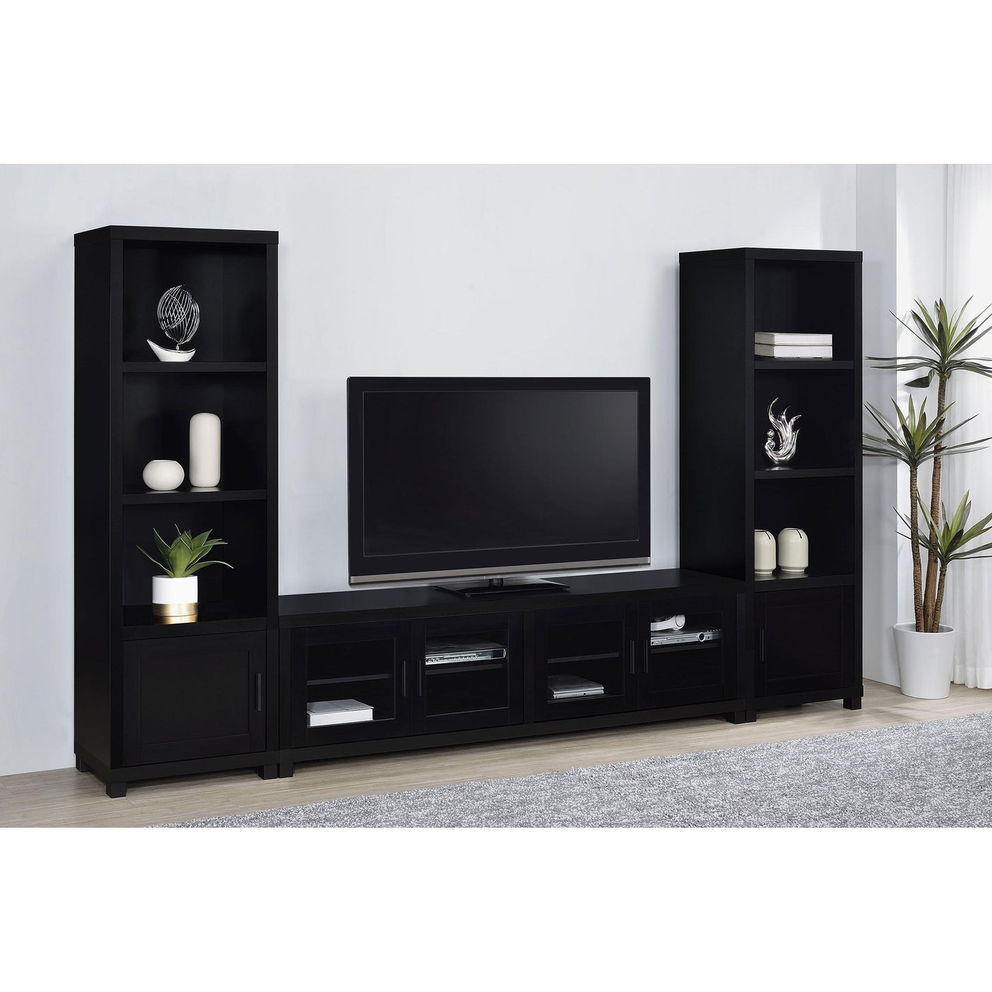Coaster Furniture Jupiter 736303 4-door Engineered Wood 79-inch TV Stand - Black IMAGE 9
