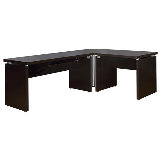 Coaster Furniture Skylar 800891L 83-inch L-Shaped Office Computer Desk - Cappuccino IMAGE 1