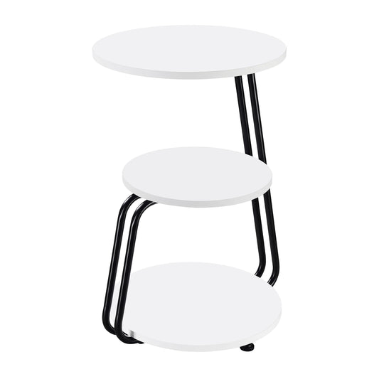 Coaster Furniture Hilly 930071 3-tier Round Accent Side Table - White and Black IMAGE 1