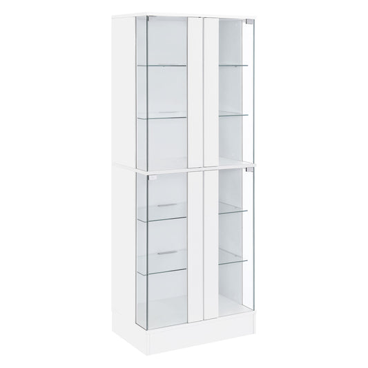 Coaster Furniture Cabra 950397 4-door LED Curio Display Cabinet - White High Gloss IMAGE 1