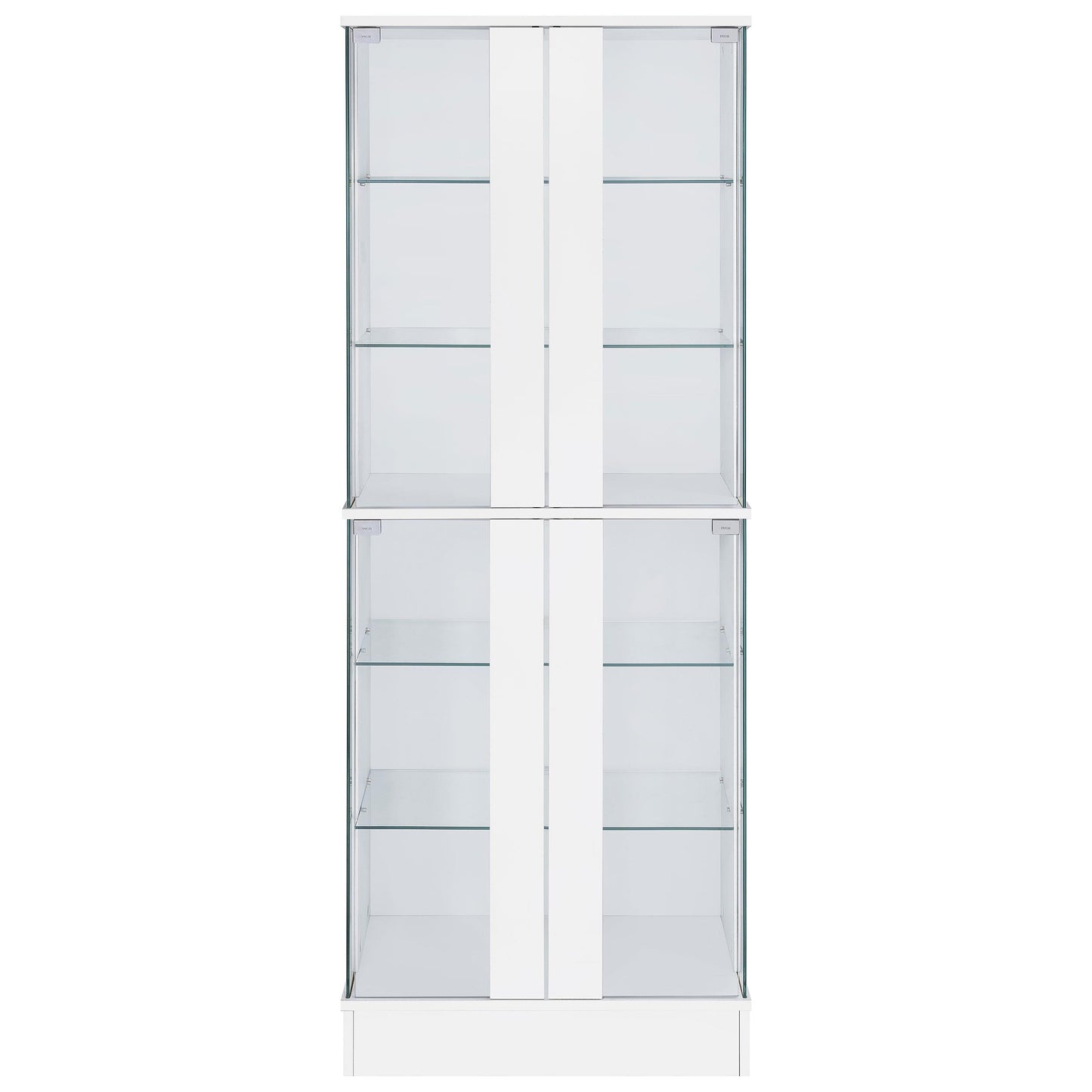 Coaster Furniture Cabra 950397 4-door LED Curio Display Cabinet - White High Gloss IMAGE 4