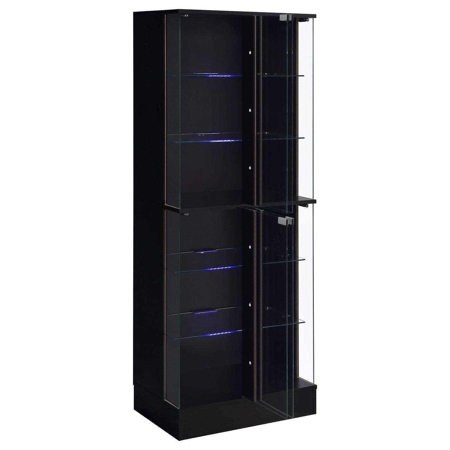 Coaster Furniture Cabra 950398 4-door LED Curio Display Cabinet - Black High Gloss IMAGE 5