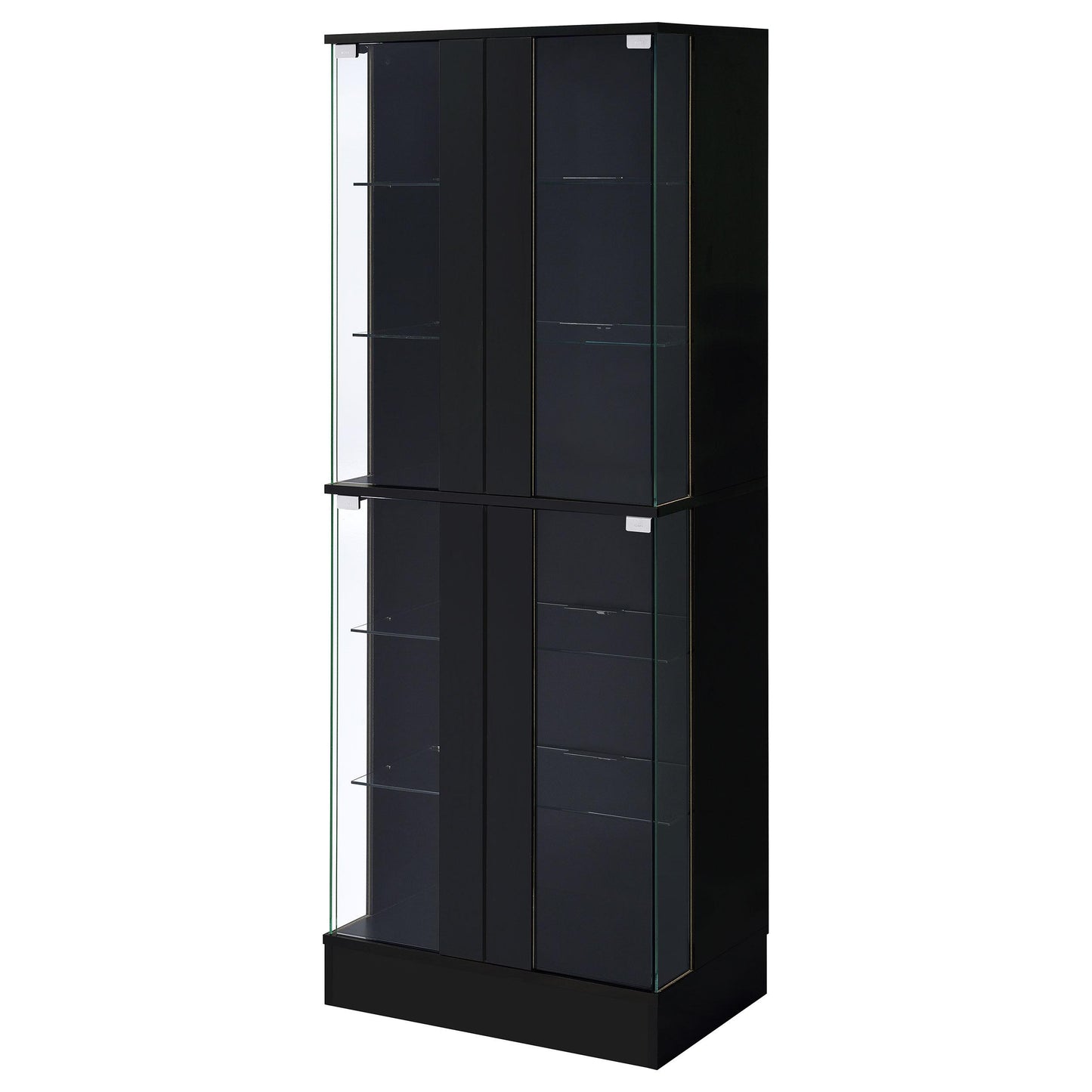 Coaster Furniture Cabra 950398 4-door LED Curio Display Cabinet - Black High Gloss IMAGE 7