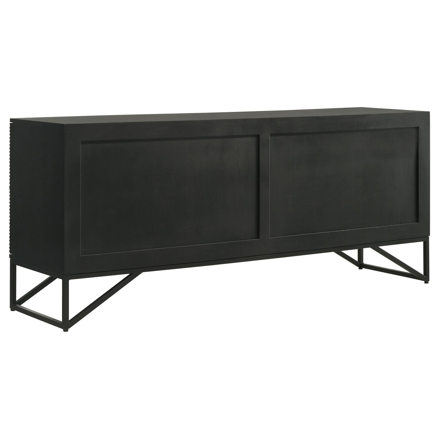 Coaster Furniture Riddell 959631 4-door Wood Reeding Accent Cabinet - Matte Black IMAGE 8