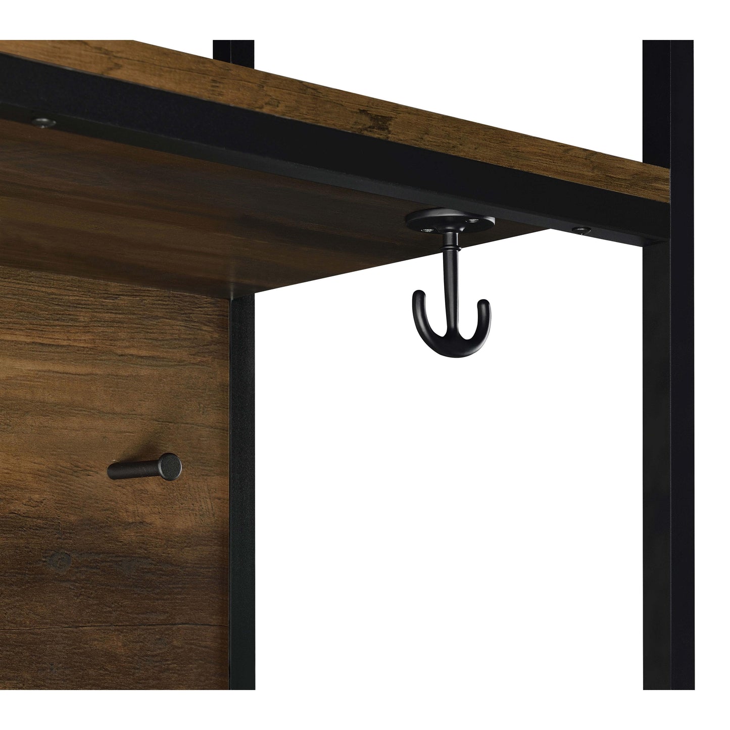 Coaster Furniture Quincy 980006 2-door Coat Rack Hall Tree Storage Bench - Dark Pine IMAGE 9