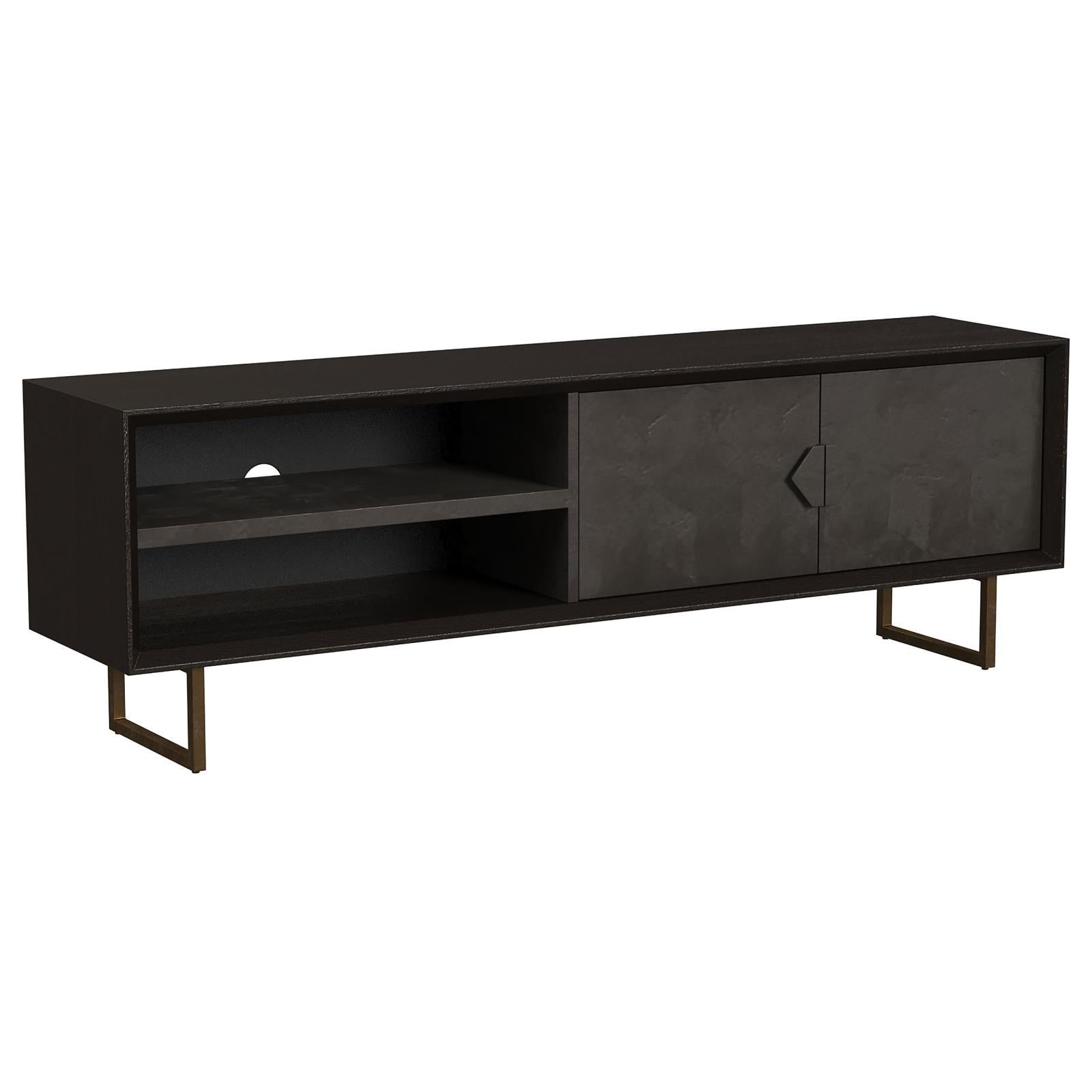 Coaster Furniture Marsden 703003 2-door Mango Wood 70" TV Stand - Charcoal Black IMAGE 1