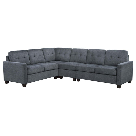 Coaster Furniture Georgina 551701-SET 4 pc Upholstered Modular Sectional Sofa - Steel Grey IMAGE 1