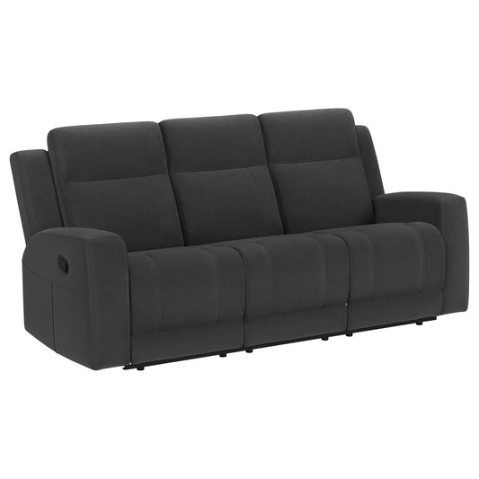 Coaster Furniture Brentwood 610284 Upholstered Motion Reclining Sofa - Dark Charcoal IMAGE 1