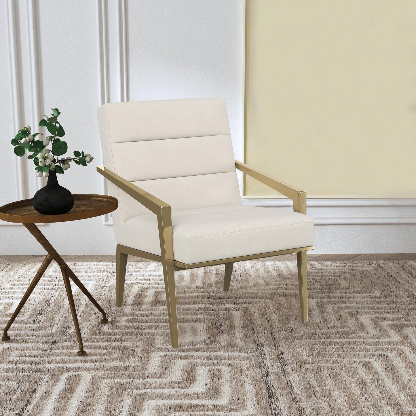 Coaster Furniture Kirra 903143 Upholstered Metal Arm Accent Chair - Cream IMAGE 10