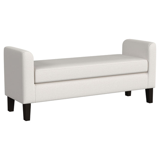 Coaster Furniture Rex 910260 Fabric Upholstered Accent Bench with Armrests - Vanilla IMAGE 1