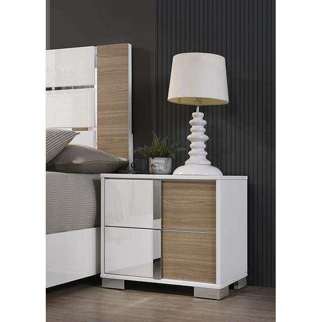 Furniture of America Erlangen 2-Drawer Nightstand CM7462WH-N IMAGE 3