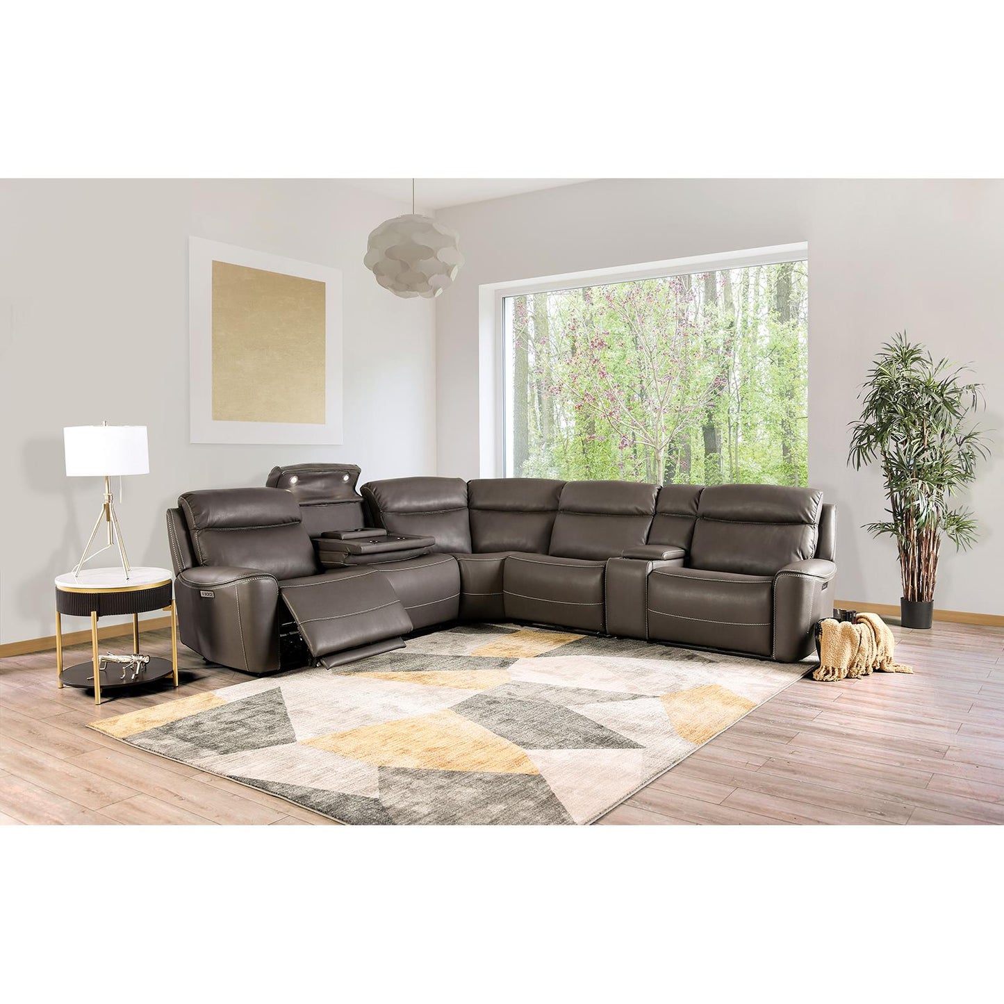 Furniture of America Edmondus CM9923GY-SECT-PM Power Sectional IMAGE 2