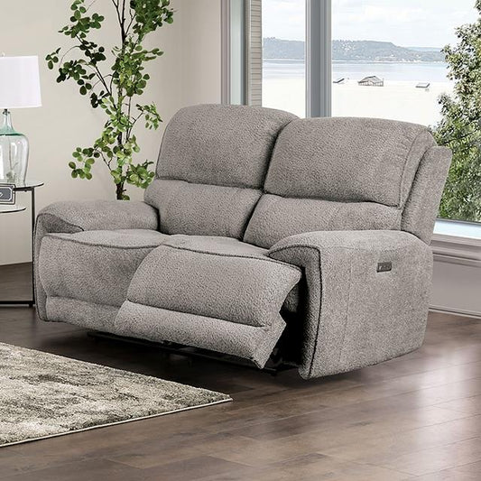 Furniture of America Morcote FM62001LG-LV-PM Power Loveseat IMAGE 1