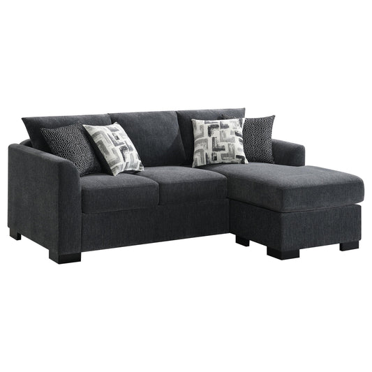 Coaster Furniture Storey 504777 Upholstered Sleeper Sectional Chaise Sofa - Dark Grey IMAGE 1