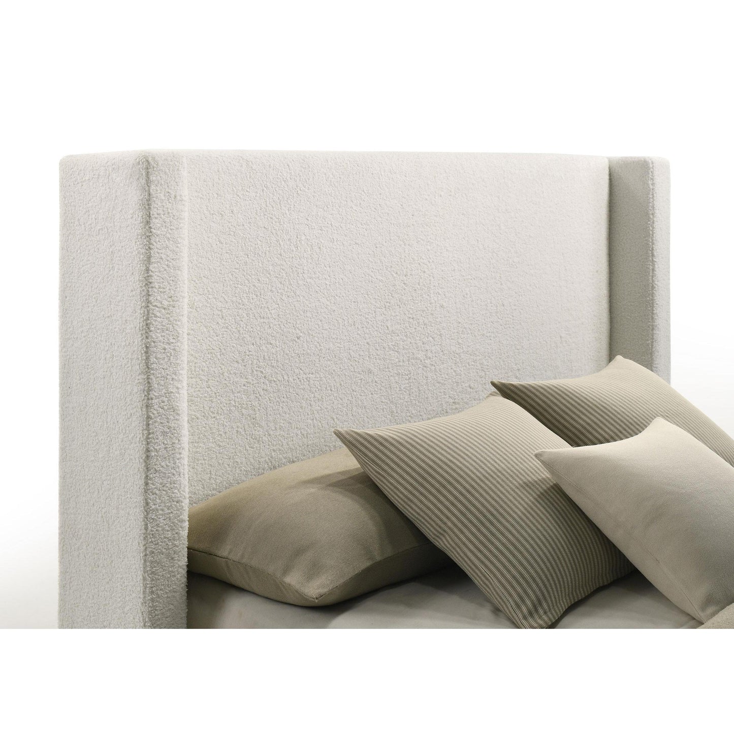 Coaster Furniture Alamosa 310078Q Boucle Upholstered Queen Wingback Bed - White IMAGE 5