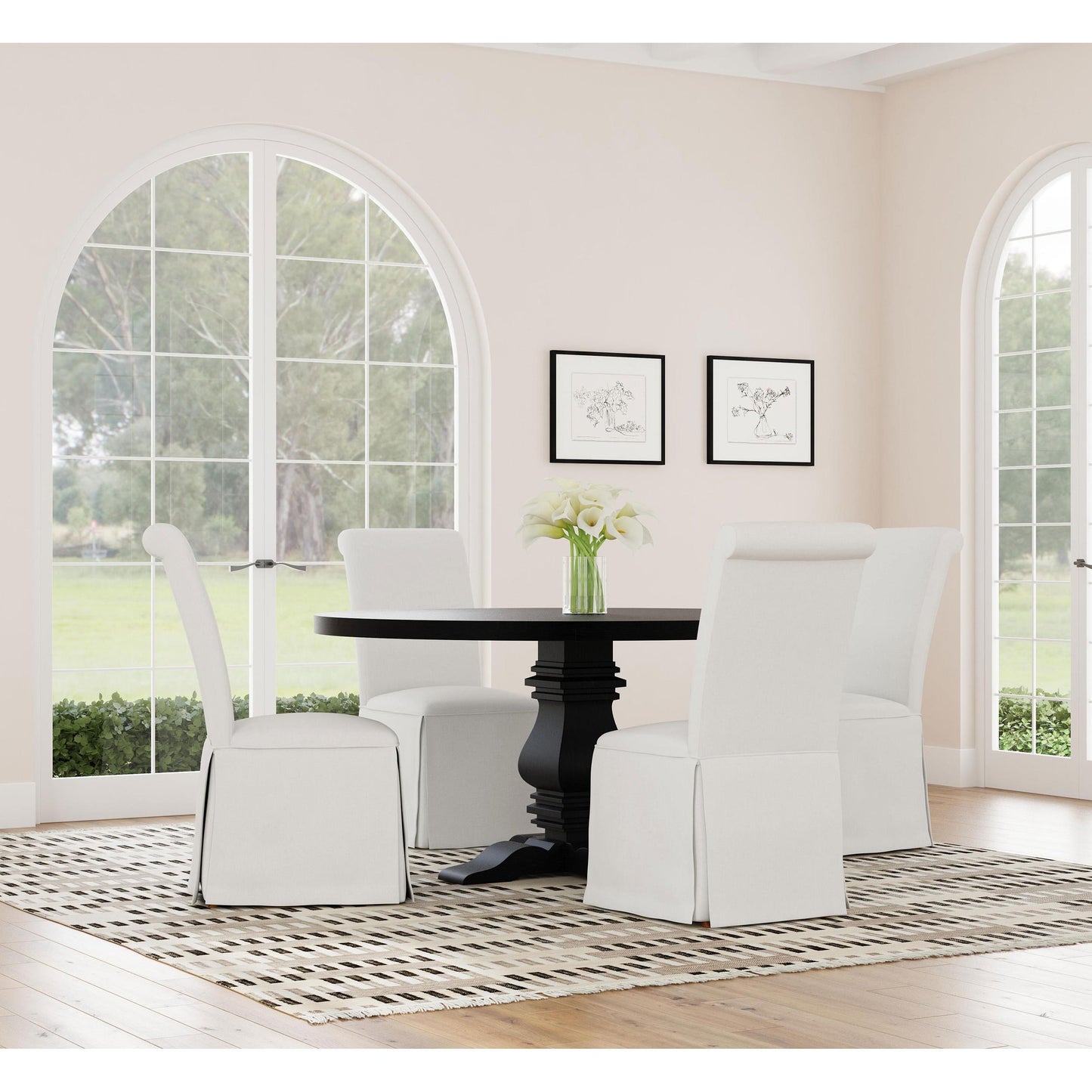 Coaster Furniture Florence 115530 Round 60-inch Pedestal Base Dining Table - Black IMAGE 8