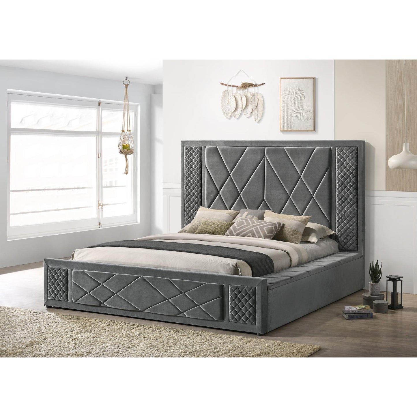 Generation Trade Amira 136041 Grey King Bed IMAGE 2