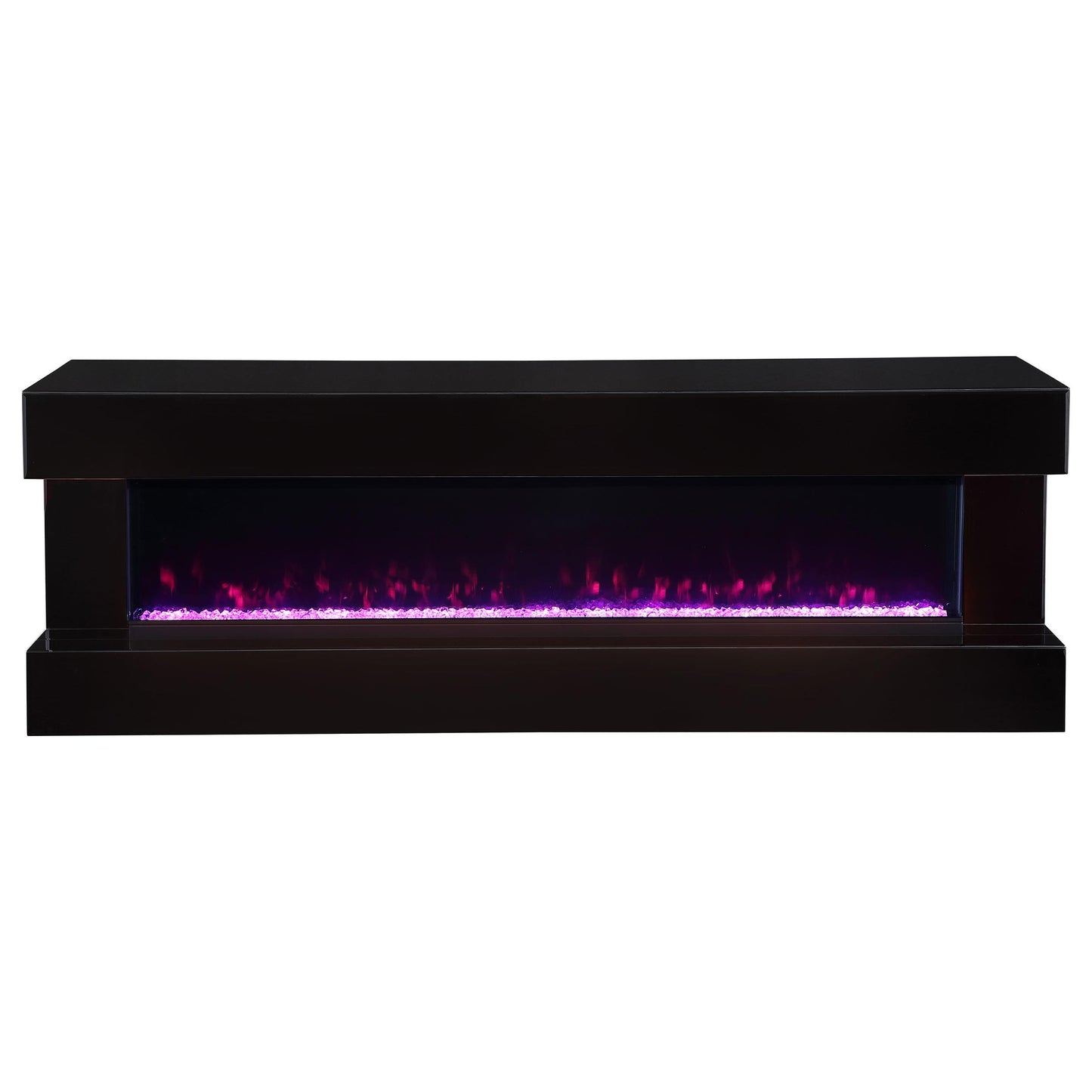 Coaster Furniture Vallerie 710022 71" TV Stand with Visual Flame Box - Black IMAGE 4