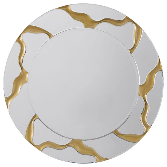Coaster Furniture Dorinda 961455 36 x 36 Inch Round Kintsugi Style Wall Mirror - Gold IMAGE 1