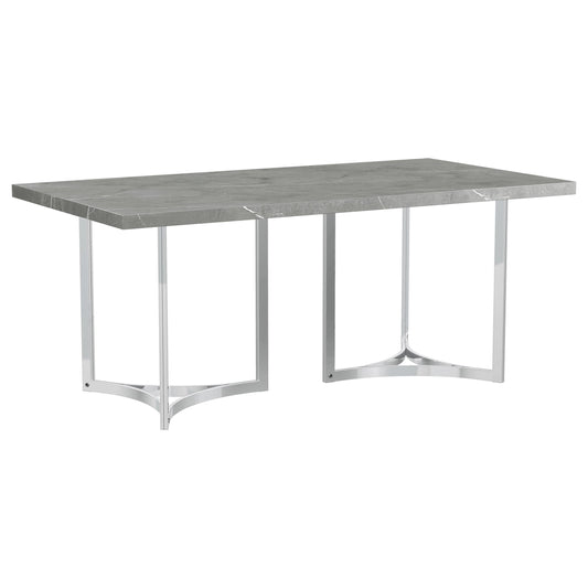 Coaster Furniture Sterling 108121 72-inch Rectangular Dining Table - Grey Faux Marble IMAGE 1
