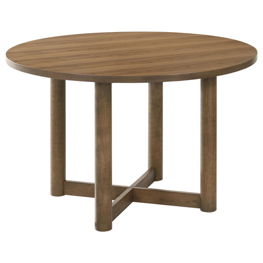 Coaster Furniture Crestmore 108570 46-inch Round Wood Dining Table - Walnut IMAGE 1