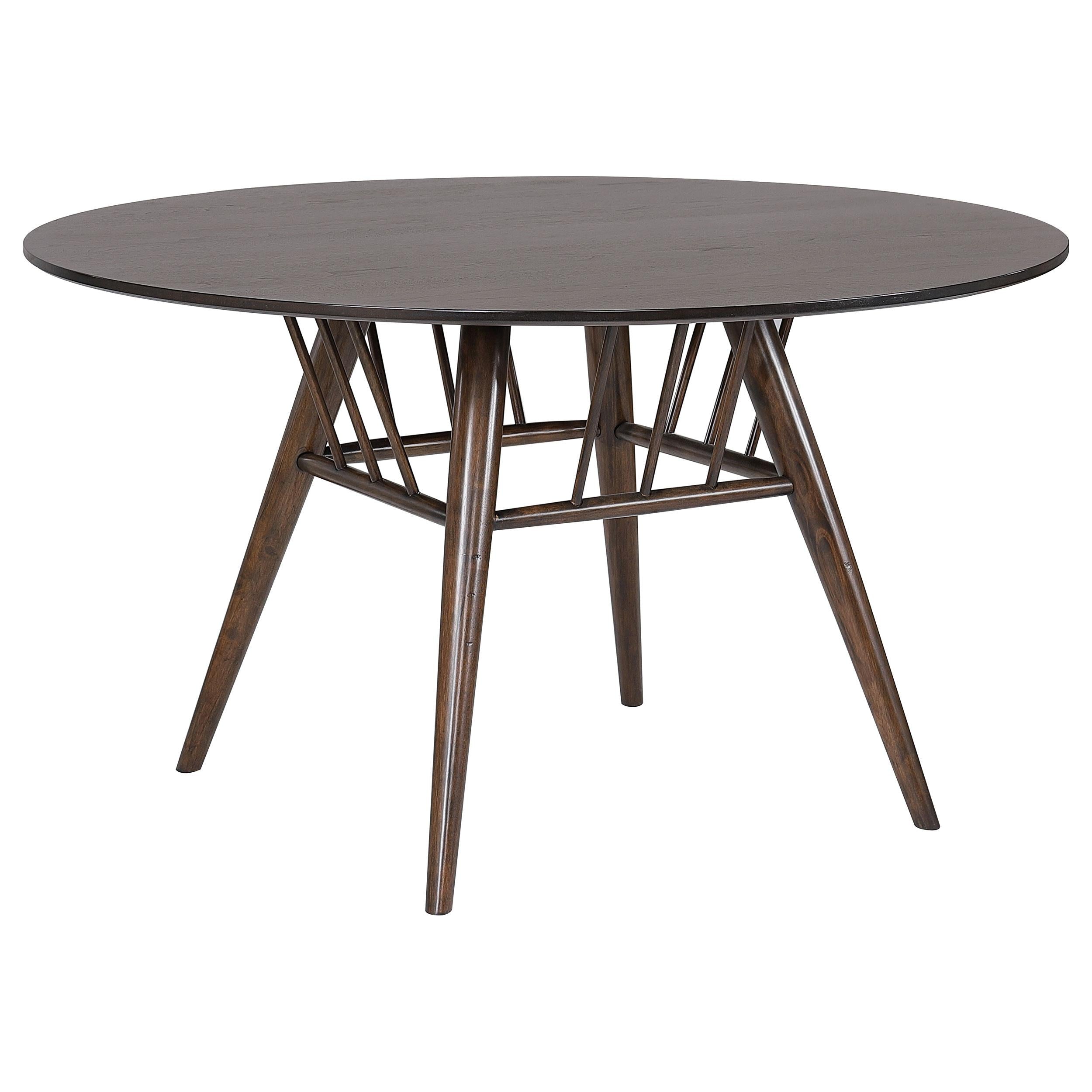 Coaster Furniture Everton 108891 Round 53-inch Wood Dining Table - Dark Walnut IMAGE 1