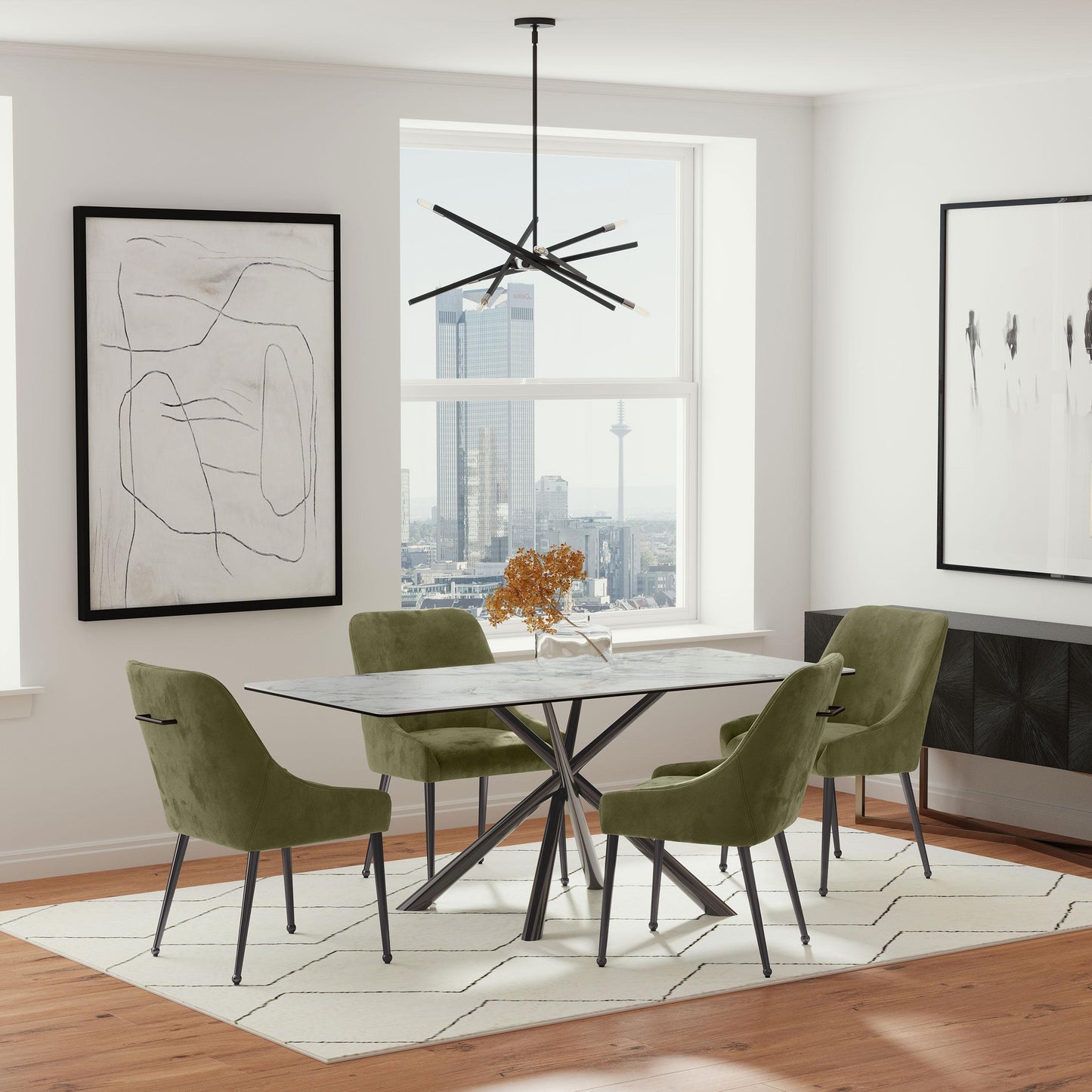 Coaster Furniture Carvell 109371 Rectangular Sintered Stone Dining Table - Mirage White IMAGE 5